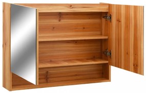 tölgyszínű MDF tükrös fürdőszobaszekrény 80 x 15 x 60 cm