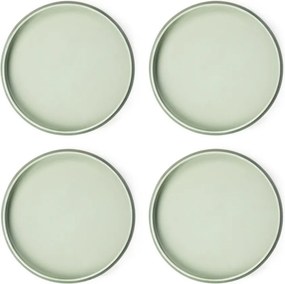 Zöld kőedény tányér készlet 4 db-os ø 22 cm Aura Rondo – Bonami Selection