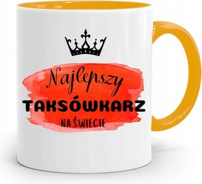 Sárga Bögre Taxisofőrnek A Világ Legjobbja fényképes nyomattal