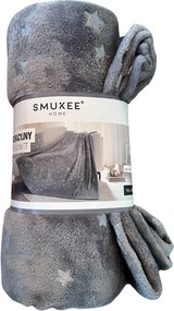 Karácsonyi takaró Smukee 150x200 szürke csillag