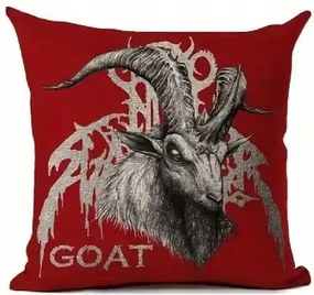 Piros Párnahuzat Kecske Sátán Horror Halloween 45x45