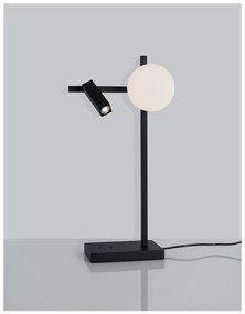 Nova Luce JOLINE asztali lámpa, állítható olvasókarral, fekete, beépített LED, 6+1x3W, 450+200 lm, 9919531