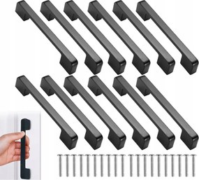 Bútorfogantyú Fekete Konyhai Fiókos Szekrényhez 128mm Univerzális Csavarok