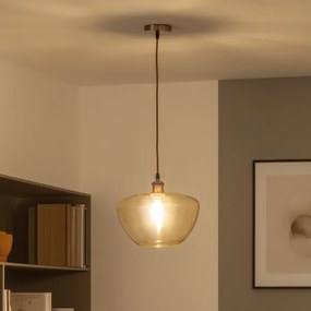 Függőlámpa kábellel SEVENTIES E27/60W/230V füstszínű/barna
