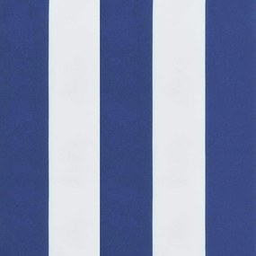 2 db kék és fehér csíkos szövet kerti padpárna 120 x 50 x 7 cm