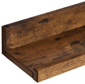 Falipolcok 3 db lebegő polc készlet, hossza 38 cm, rusztikus barna
