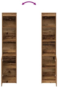 antik fa színű szerelt fa magasszekrény 37,5x35x180 cm