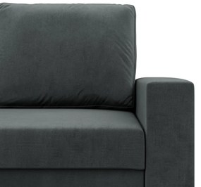 Zeus sarokkanapé, 1 ágyneműtartóval, egyenes kartámasz, bársony, univerzális oldal, bonell töltet, szürke