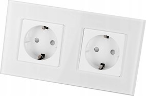 Schuko Dupla üveg aljzat fehér Dupla keret és 2 x Miuun aljzat