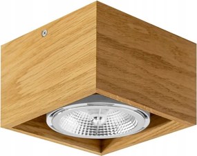 Spot lámpatest 15x15 cm tölgy GU10 Led falra szerelhető halogén mennyezeti lámpa