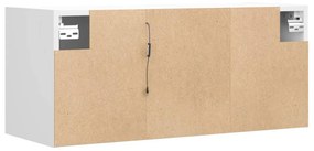 fehér falra szerelhető TV-szekrény LED-lámpákkal 80x31x35 cm