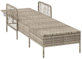 Napágy Világosszürke PE rattan 157 x 55 x 92 cm Összecsukható