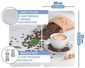 Edzett üveg tűzhely fedőlap szett 2 db-os 52x30 cm Café Aromatica – Maximex