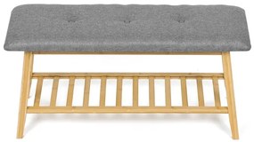 Natúr Bambusz Cipős, Szürke Betétekkel. DR-N1012 GREY2