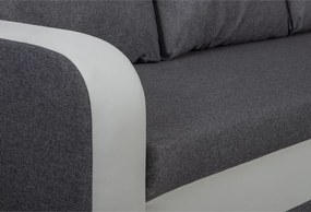 KONRAD Kinyitható sarokkanapé Sötétszürke/fehér