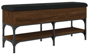 barna tölgy színű szerelt fa cipőtároló pad 102 x 32 x 45 cm