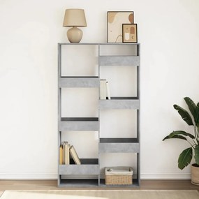 betonszürke szerelt fa könyvespolc 100 x 33 x 175 cm