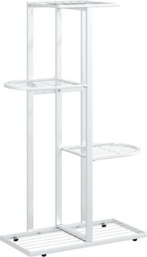 vidaXL fehér 4 szintes acél virágtartó állvány 43 x 22 x 76 cm