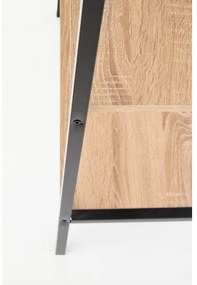 Könyvespolc NARVIK 148x60 cm fekete/tölgy sonoma