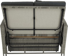 Kerti rattan heverő, szürke/természetes, MALORY