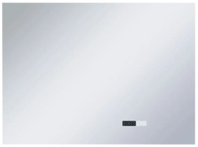 LED-es tükör érintésérzékelővel és időkijelzővel 80 x 60 cm