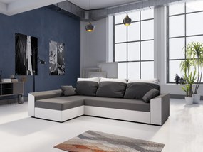 Sarok ülőgarnitúra Paragon L (szürke + fehér) (B). 1062153