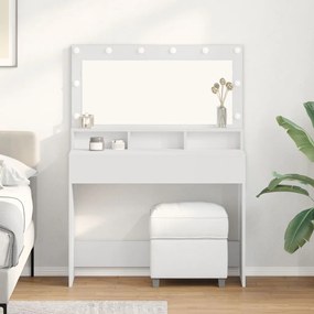 Fehér Sminktükör LED Világítással - 100x41x135 cm