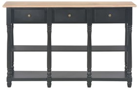 fekete szerelt fa tálalóasztal 110 x 30 x 76 cm