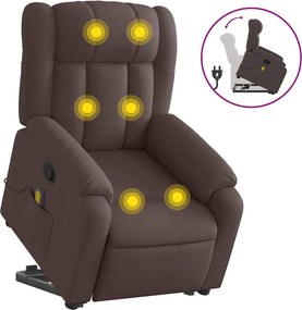 vidaXL sötétbarna szövet dönthető masszázs- és állófotel