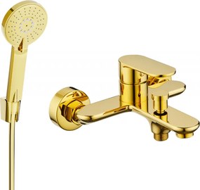 Mexen Milo R40 kád csaptelep zuhanyszettel, arany - 7133R40-50