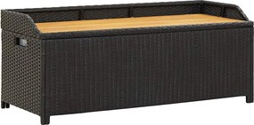 vidaXL fekete polyrattan kerti tárolópad 120 cm