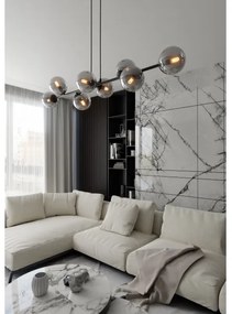 Csillár zsinóron ROSSI 8xE14/10W/230V fekete/szürke