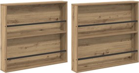 vidaXL Magazin állvány 2 pcs Artisan tölgy 80 x 12 x 70 cm Faanyag