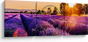 A levendula mező képe, Provence (órával) (90x30 cm)