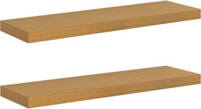 vidaXL Falpolc Falra szerelhető 2 pcs Bézs 90 x 23,5 x 4 cm Faanyag