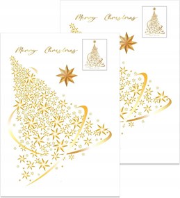 2db Karácsonyfa alakú ablak matricák üvegre Arany Statikus matricák