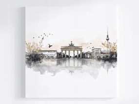 Vászonkép Canvas Város Panoráma Berlin Kapu Torony Tv Vázlat 80x80