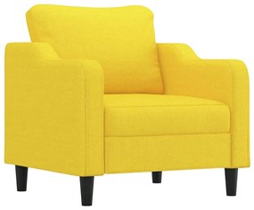 vidaXL világossárga szövet kanapéfotel lábtartóval 60 cm