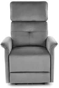 SEMIR szürke karosszék elektromos dönthető funkcióval / USB csatlakozóval