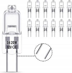Halogén Izzó Halogén Jc G4 20W 12V Szálas 12 db