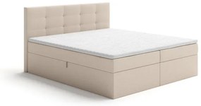 Kárpitozott ágy matracokkal és topperrel, ágyneműtartóval EMBER 180x200 cm bézs