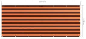 narancssárga-barna oxford-szövet erkélyparaván 120 x 300 cm