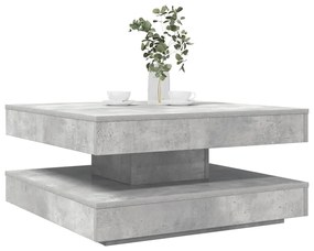 betonszürke dohányzóasztal 360 fokban forgatható 70x70x34,5 cm