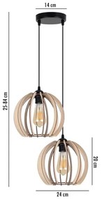 Csillár zsinóron DORO 2xE27/60W/230V