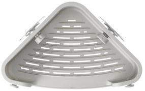 Szürke öntapadós újrahasznosított műanyag fürdőszobai sarokpolc Flex Adhesive – Umbra