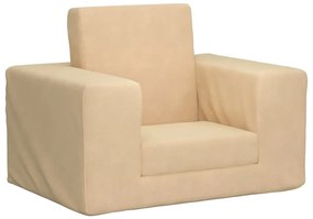 krémszínű puha plüss gyerek kanapéágy