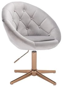 HR8516CROSS Acél modern velúr szék arany lábbal