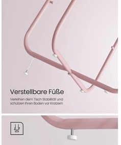 Kerek asztal, kis dohányzóasztal, pasztell rózsaszín-fehér