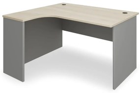 SimpleOffice ergonomikus asztal 140 x 120 cm, bal, világos tölgy / szürke