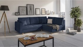Sötétkék sarokkanapé (jobb oldali) Ariella – Ropez